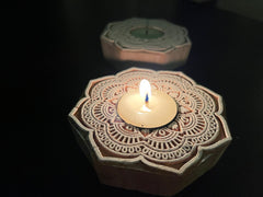 Greenfootprint Handcrafted Wooden Diya | Tea light holders |Round Design