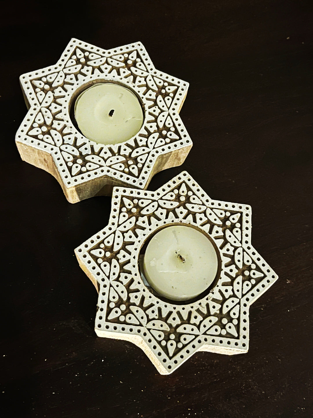 Handcrafted Wooden Diya | Tea light holders |Round Design - Suspire