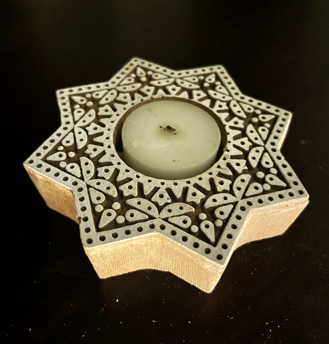Handcrafted Wooden Diya | Tea light holders |Round Design - Suspire