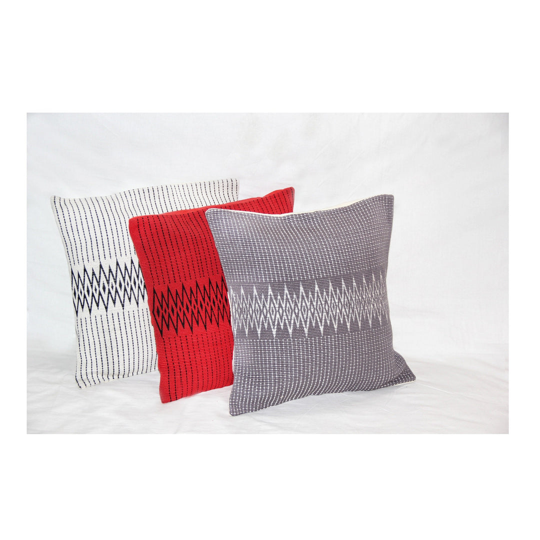 Handwoven Andean Black and White Tribal Cushion Cover - Suspire