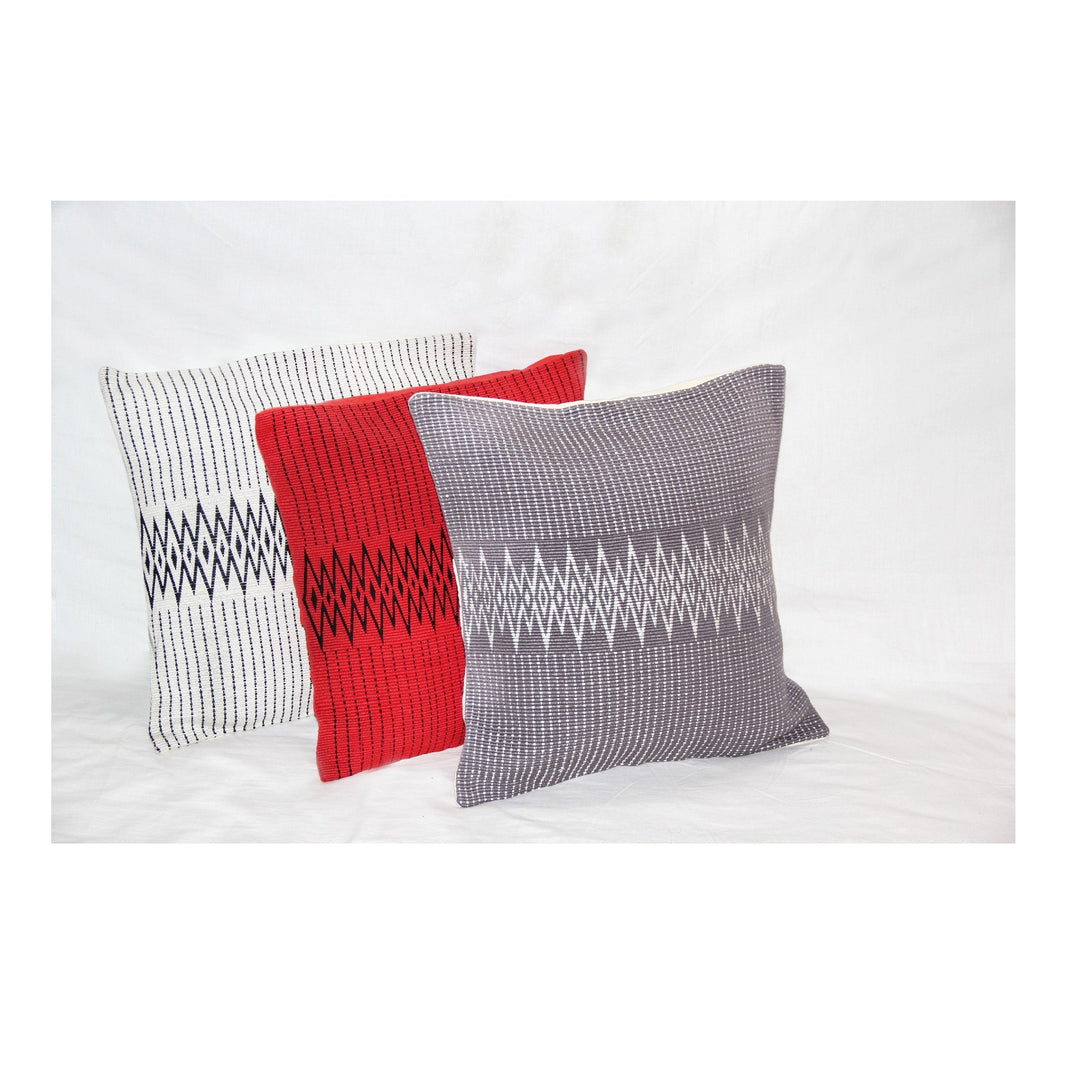 Handwoven Andean Red and Black Tribal Cushion Cover - Suspire