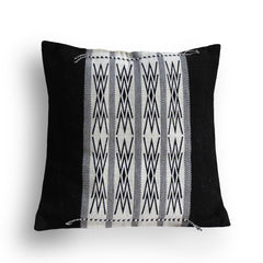 Handwoven Japfu Black and White Tribal Cushion Cover