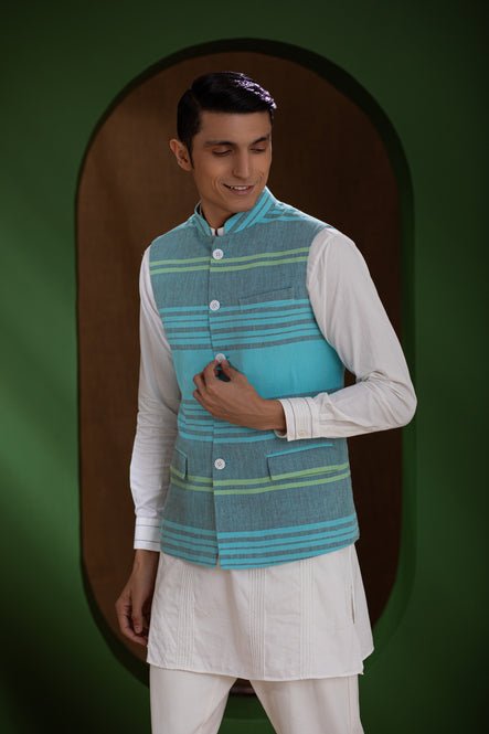 Handwoven Stripe Men's Bundi - Suspire