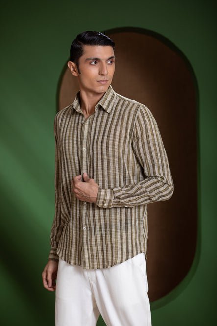 Handwoven Stripe Men's Shirt - Suspire