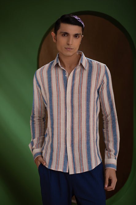 Handwoven Stripe Men's Shirt - Suspire