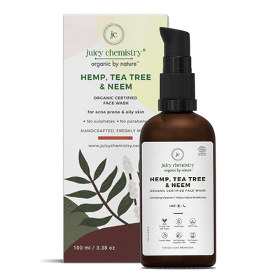 Hemp, Tea Tree & Neem-Organic Face Wash -For Acne Prone & Oily Skin-100ml - Suspire