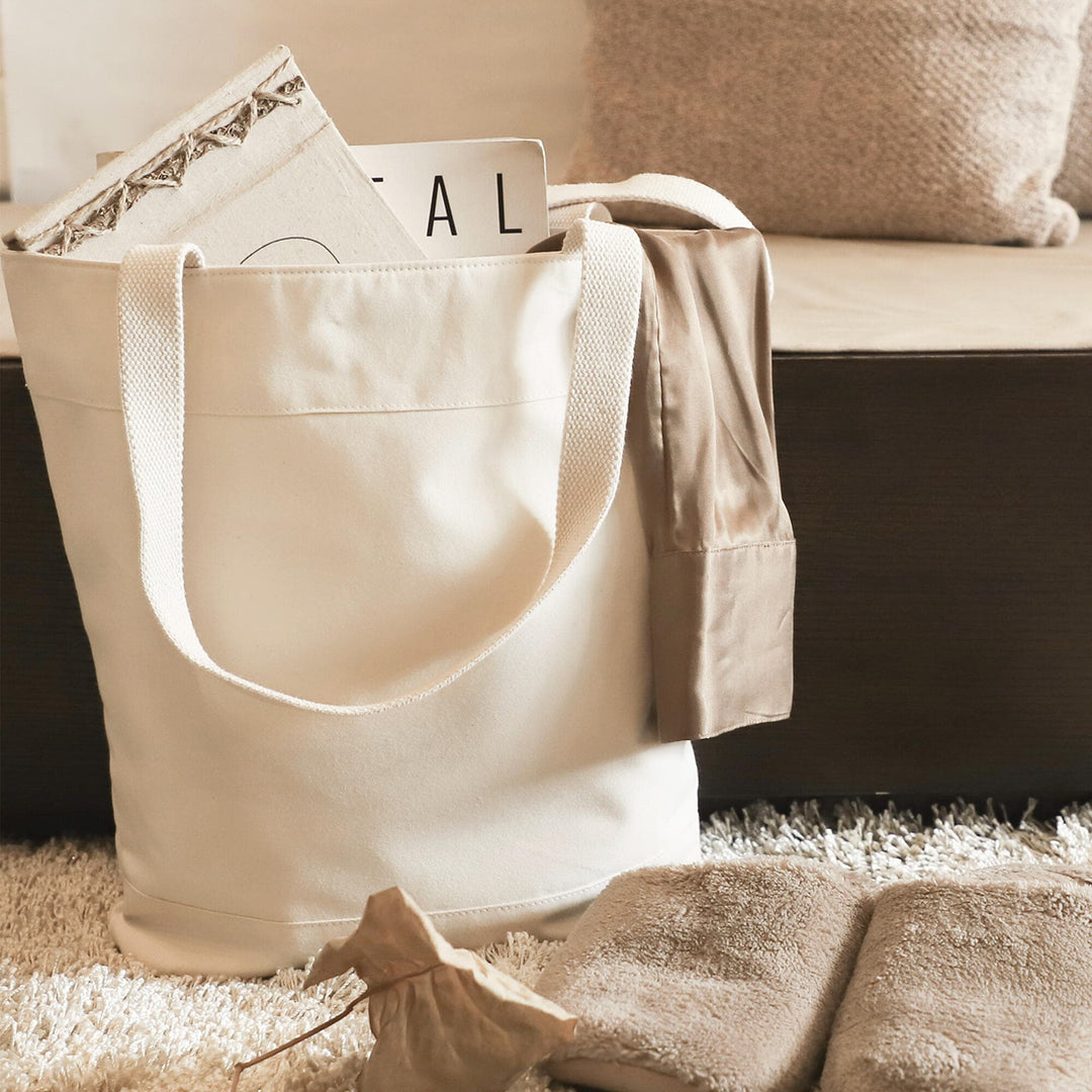 Akiiko Large Shopper Tote | Cotton Canvas, Zip Closure