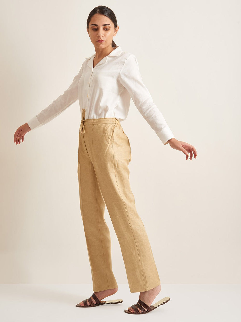 Patrah Herringbone Linen pant