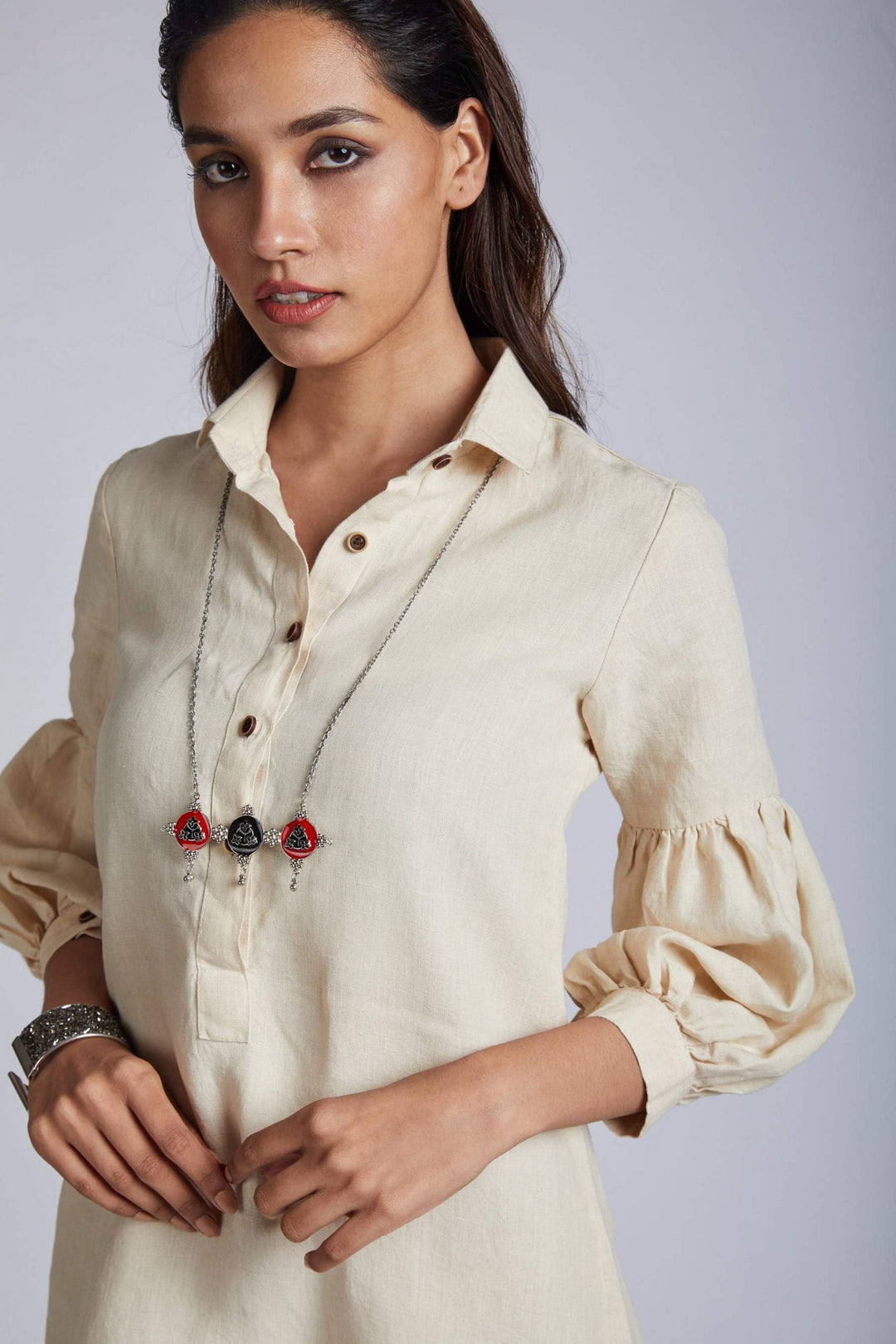 Horizon Lego-mutton Shirt Dress - Suspire