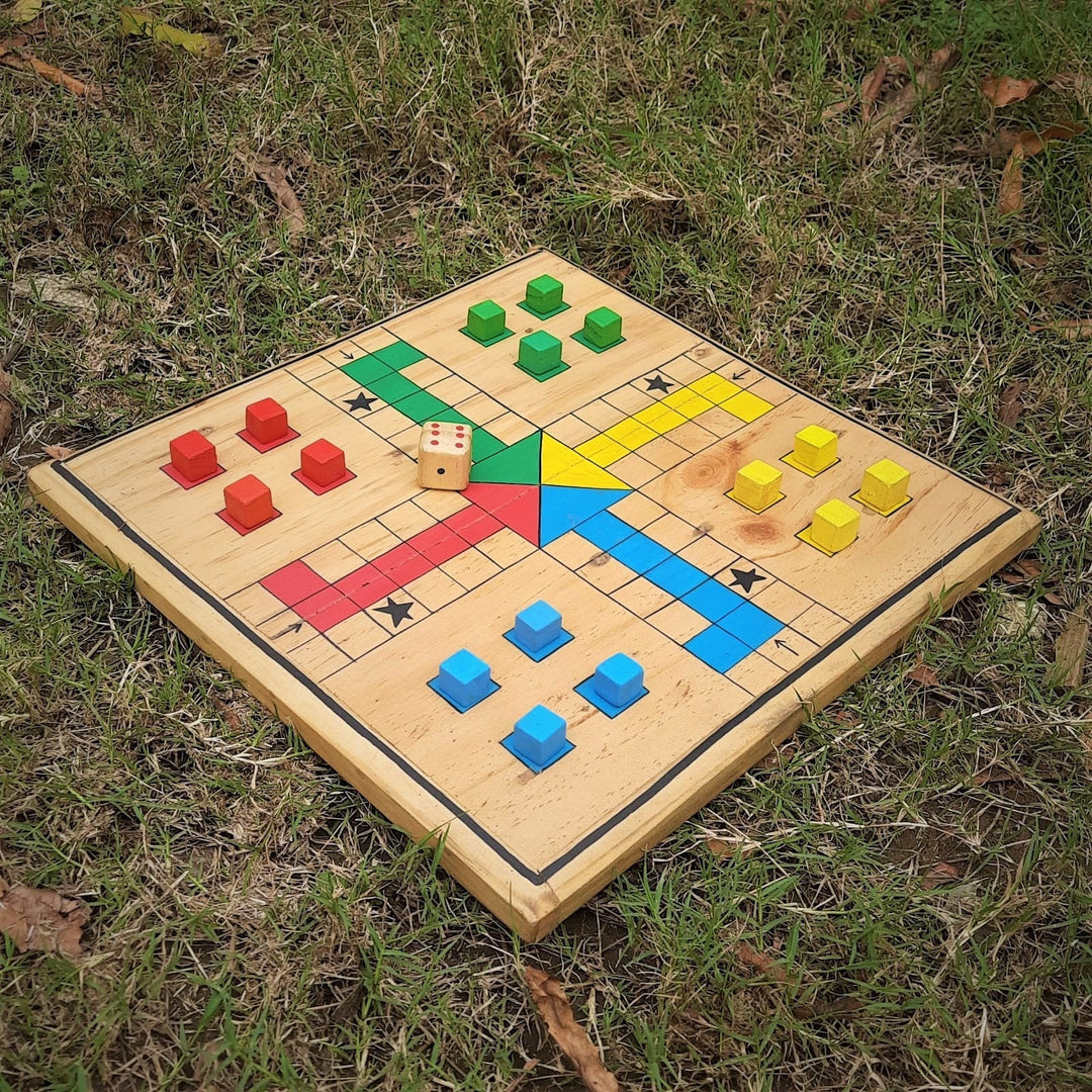 Scrapshala Ludo Board Game | Stratergy | Natural reclaimed wood
