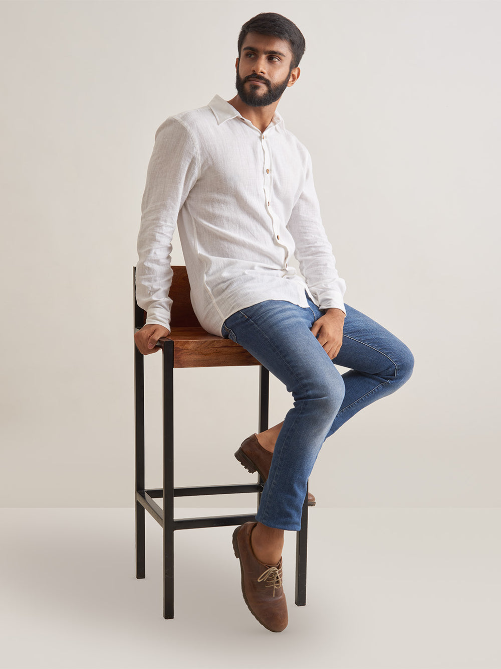 Patrah Morning mist linen shirt