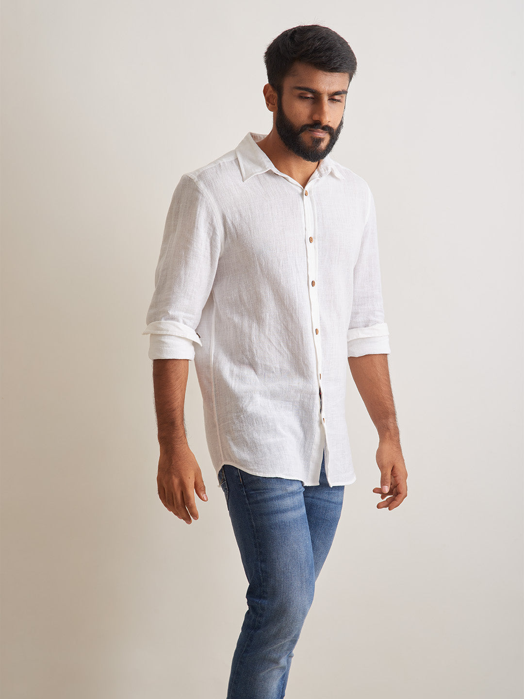 Patrah Morning mist linen shirt