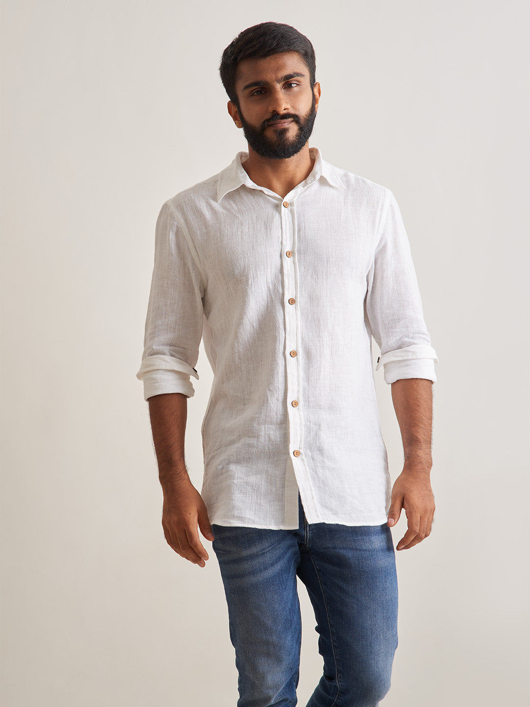 Patrah Morning mist linen shirt