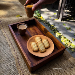 Scrapshala Rozana Tray | Multipupose | Natural Reclaimed Wood