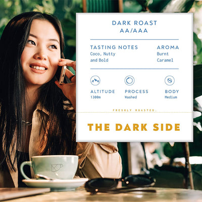 The Dark Side Coffee | Dark Roast with Chocolate, Caramel, and Walnut Flavors