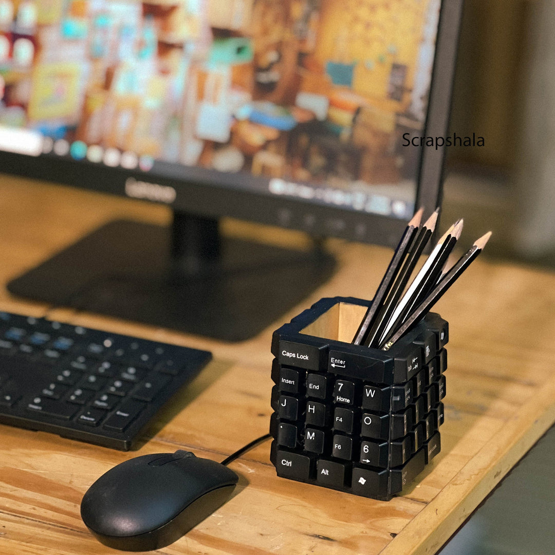 Scrapshala Techno Table Organizer | Multipurpose | Upcycled | E-waste