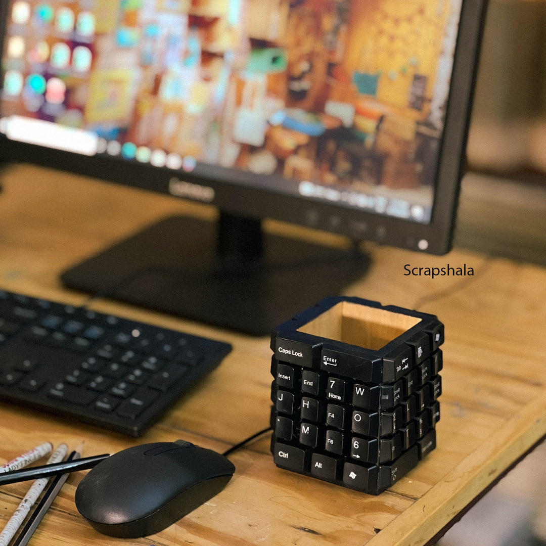 Scrapshala Techno Table Organizer | Multipurpose | Upcycled | E-waste