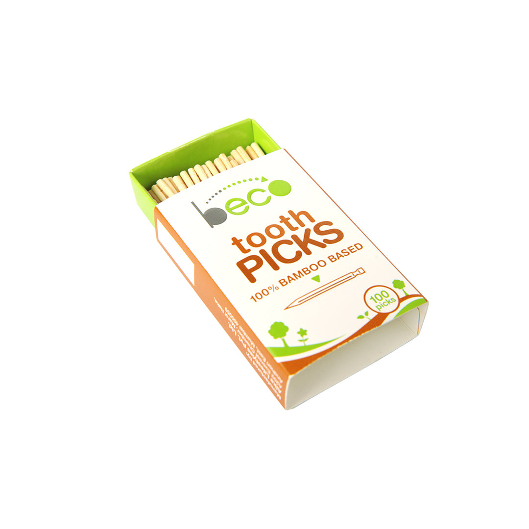 Beco Sustainable Bamboo Toothpick- 600 Sticks - 100 sticks X Pack of 10