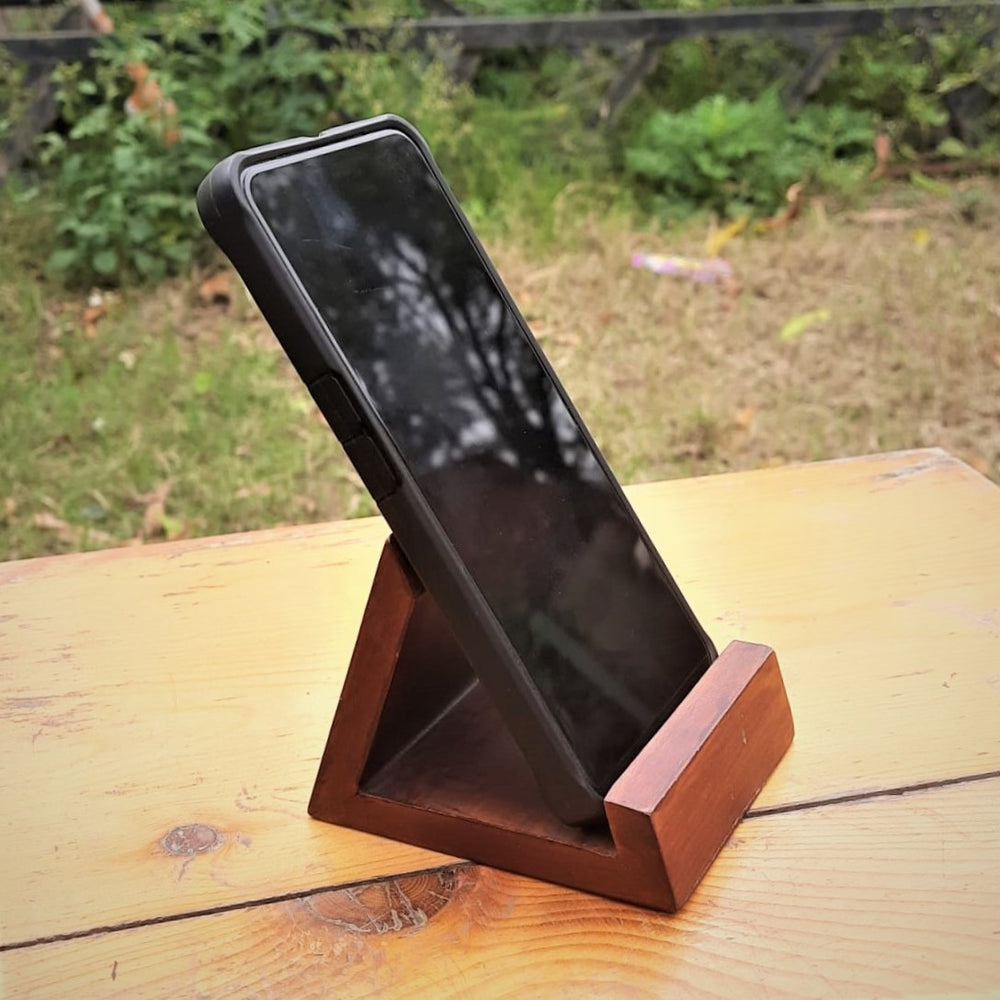 Scrapshala Workaholic mobile holder | 45 degree back support | Natural reclaimed wood