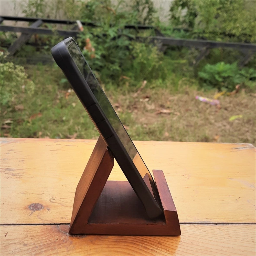 Scrapshala Workaholic mobile holder | 45 degree back support | Natural reclaimed wood
